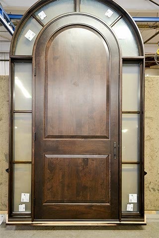 CS74-2, Alder Half-Circle-Top Door with Wrap-Around Sidelites & Transoms (interior)