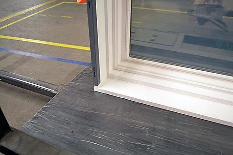 CS18-8, Casement with Floor Sill (interior sill closeup view)