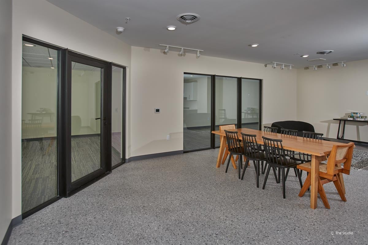 AO944 - Interior of commercial building with VistaLuxe AL windows and doors