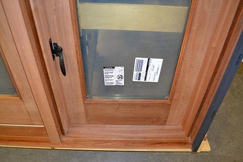CS26-8, Sapele Door with Operating Sidelites (interior closeup)