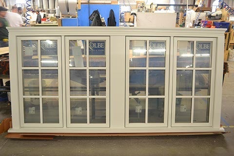 CS67-1, Casements with Spread Mull & Wood Trim with Returned Ends (exterior)