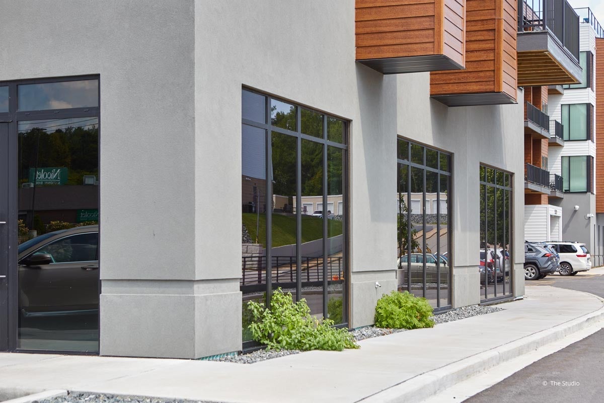 AO932 - Exterior of commercial building with VistaLuxe AL windows