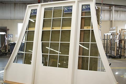 CS49-3, Door with Custom Stile and Inverted-Radius Sidelites (exterior)