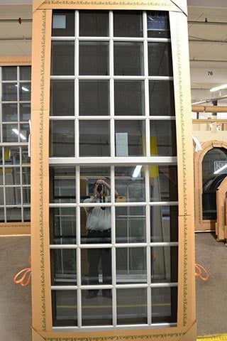 CS55-2, Double Hung with Custom Profile PDL Bars & Exterior Finish (exterior)