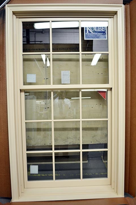 CS21-6, Cottage-Style Double Hung with Bull Nose Casing & Custom Sill Nosing (exterior)