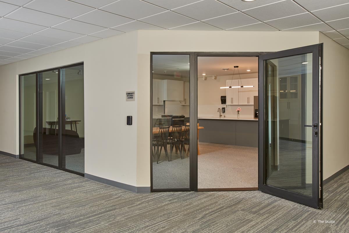 AO945 - Interior of commercial building with VistaLuxe AL windows and doors