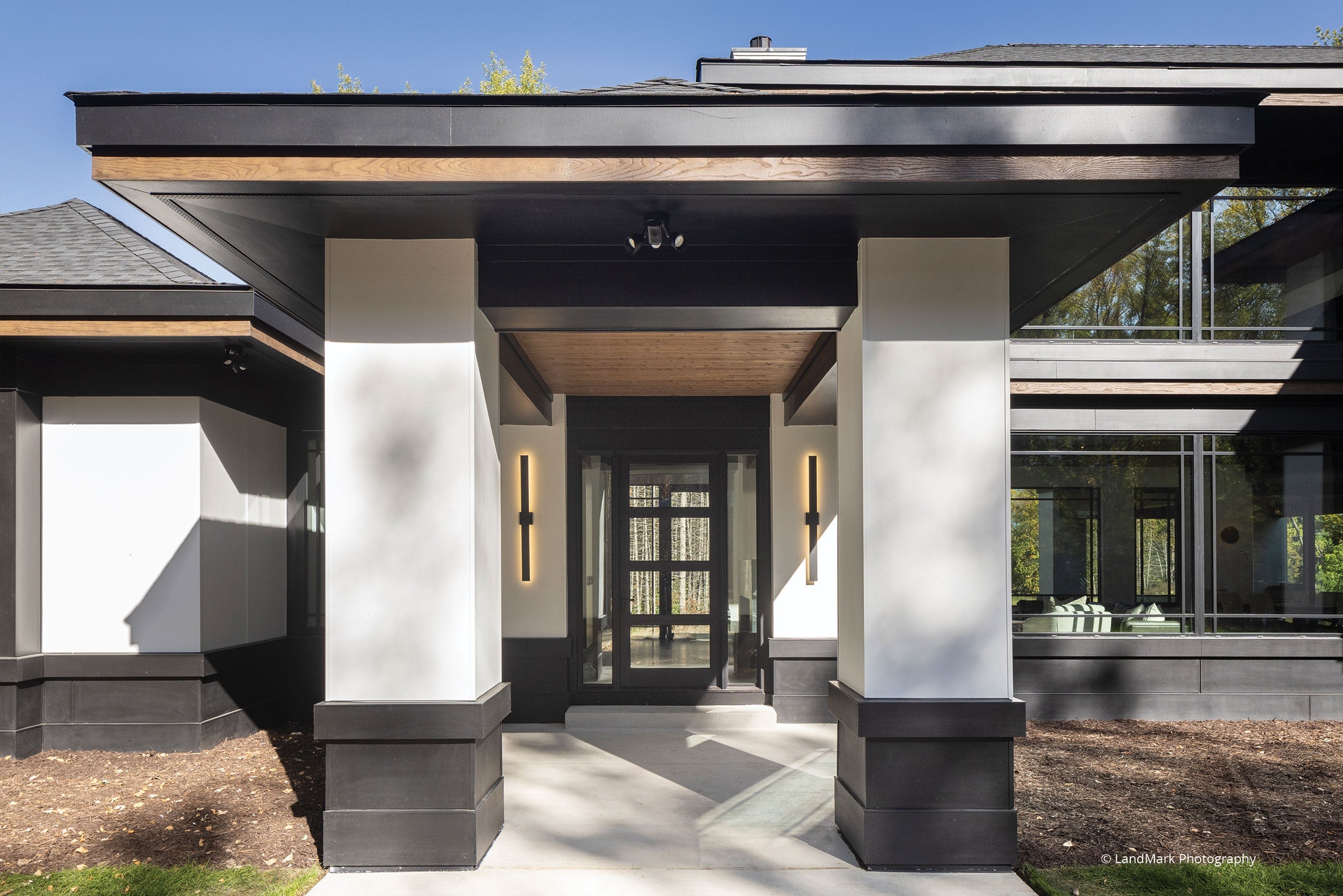 AN802 - Front of contemporary home with VistaLuxe windows and doors