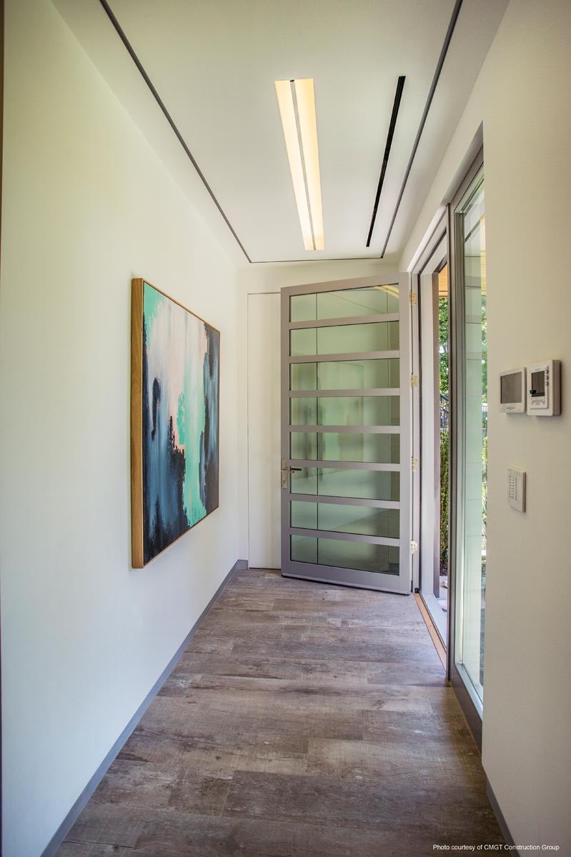 VistaLuxe® Collection inswing entrance door and sidelite with 2-1/8" thick panels