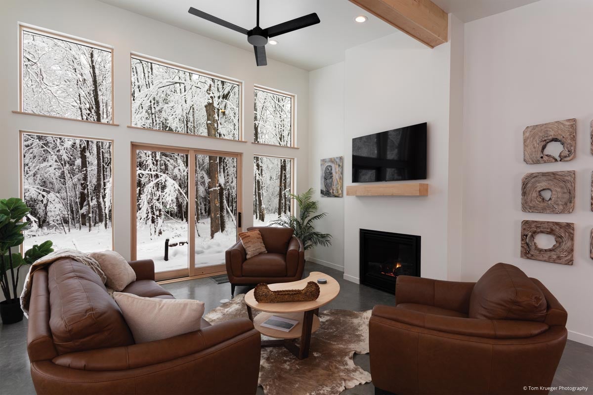 AM303 - Kolbe VistaLuxe WD direct sets and sliding patio door featured in living room