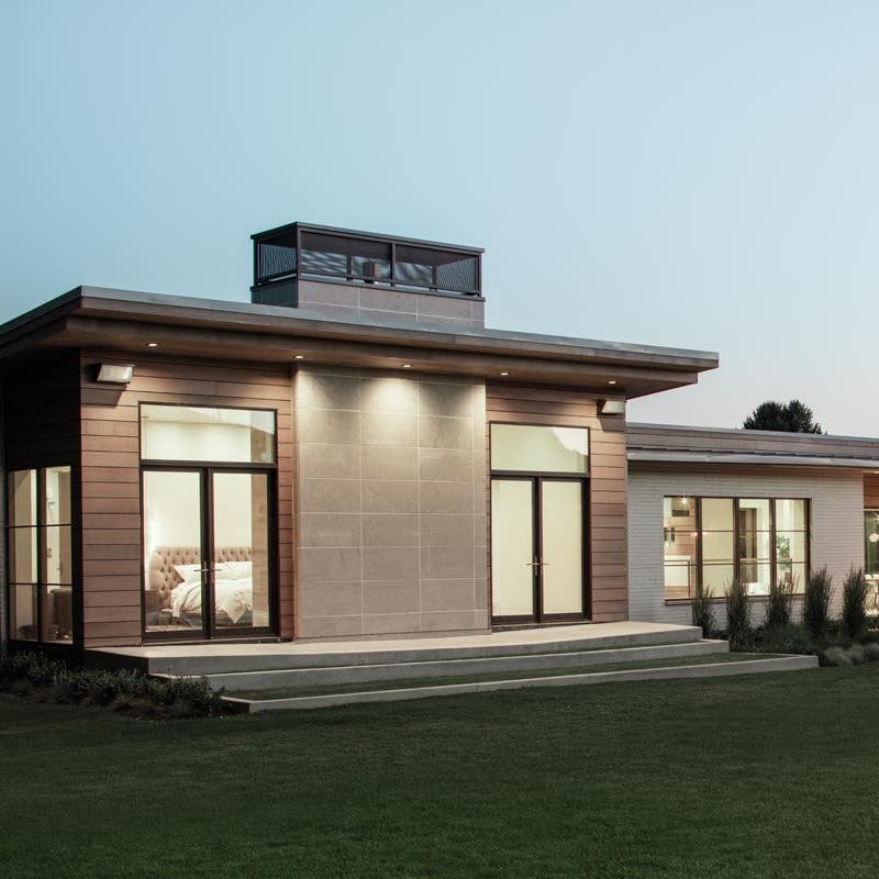 VistaLuxe WD LINE inswing French doors with transoms and inswing patio doors