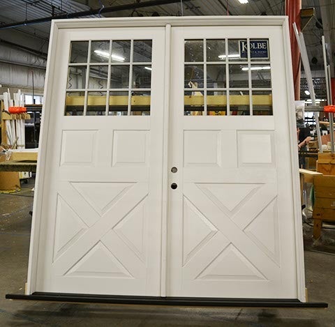 CS80-1, French Door with Raised Panels & Crossbuck (exterior)