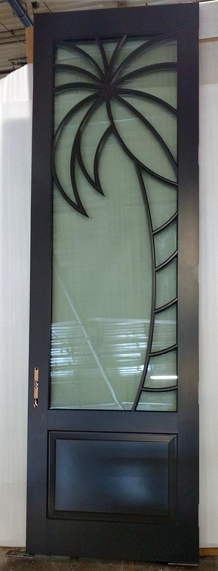 CS90-04, Impact Door with Palm Tree PDL Design (exterior)