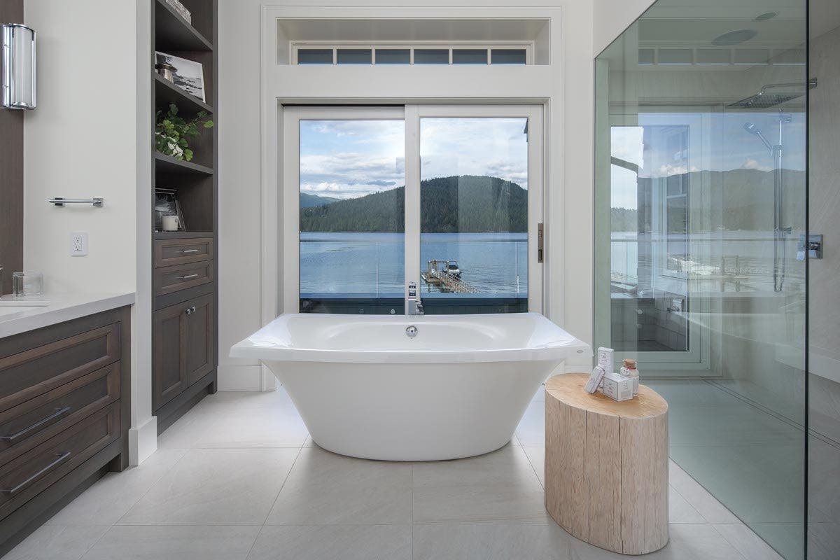 Ultra Series Multi-slide door with two panels that pocket to one side