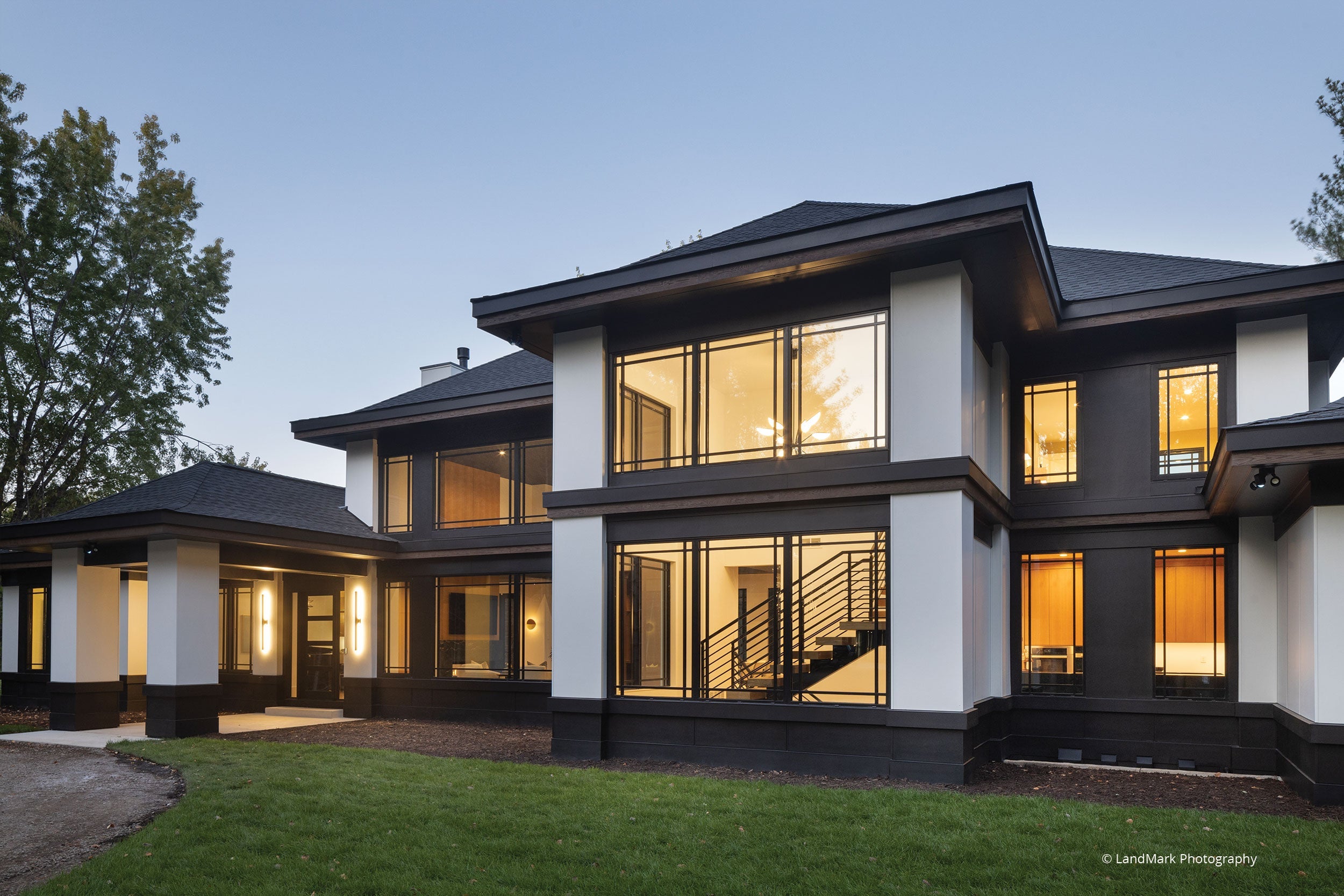 AN828 - Front of contemporary home with VistaLuxe windows and doors