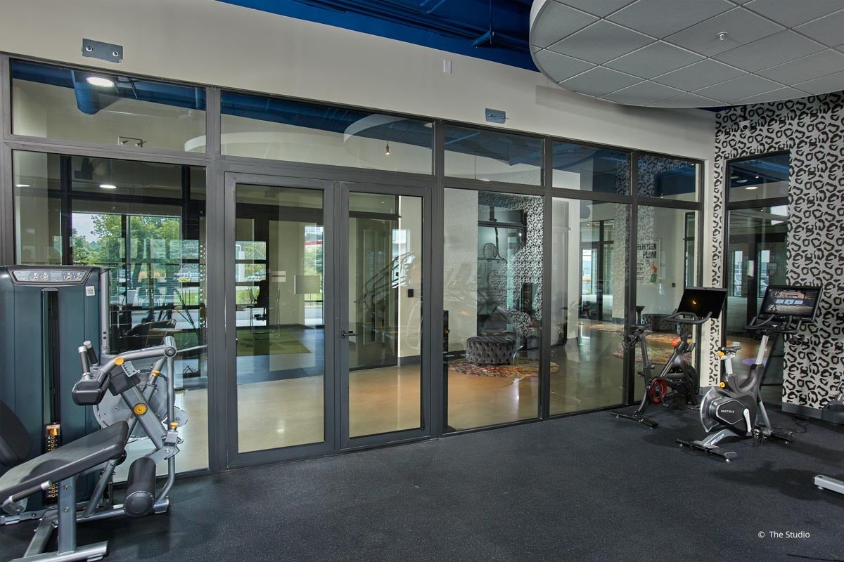 AO957 - Interior of commercial building with VistaLuxe AL windows and doors