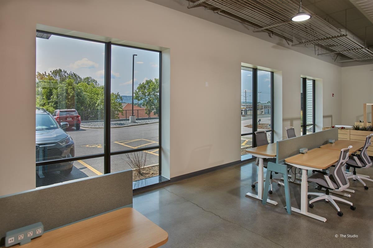 AO948 - Interior of commercial building with VistaLuxe AL windows