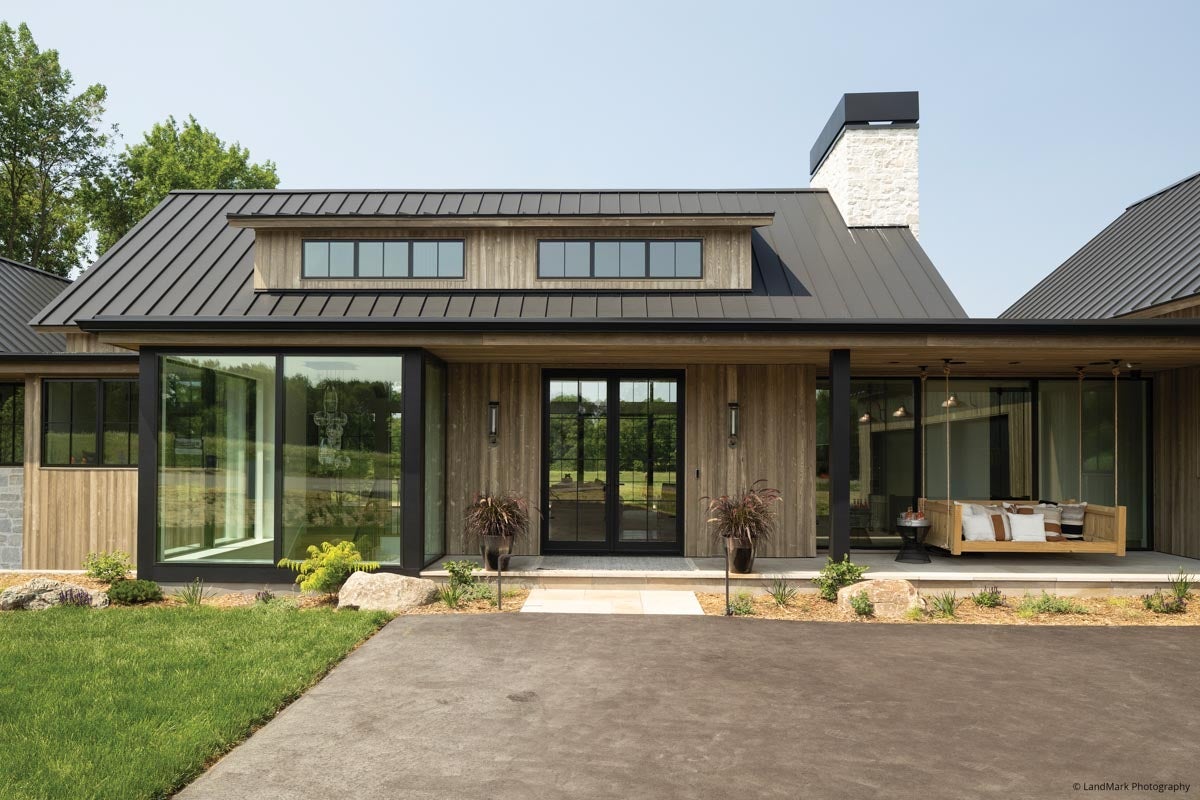 AN302 - front entrance of contemporary home with VistaLuxe Collection windows and doors