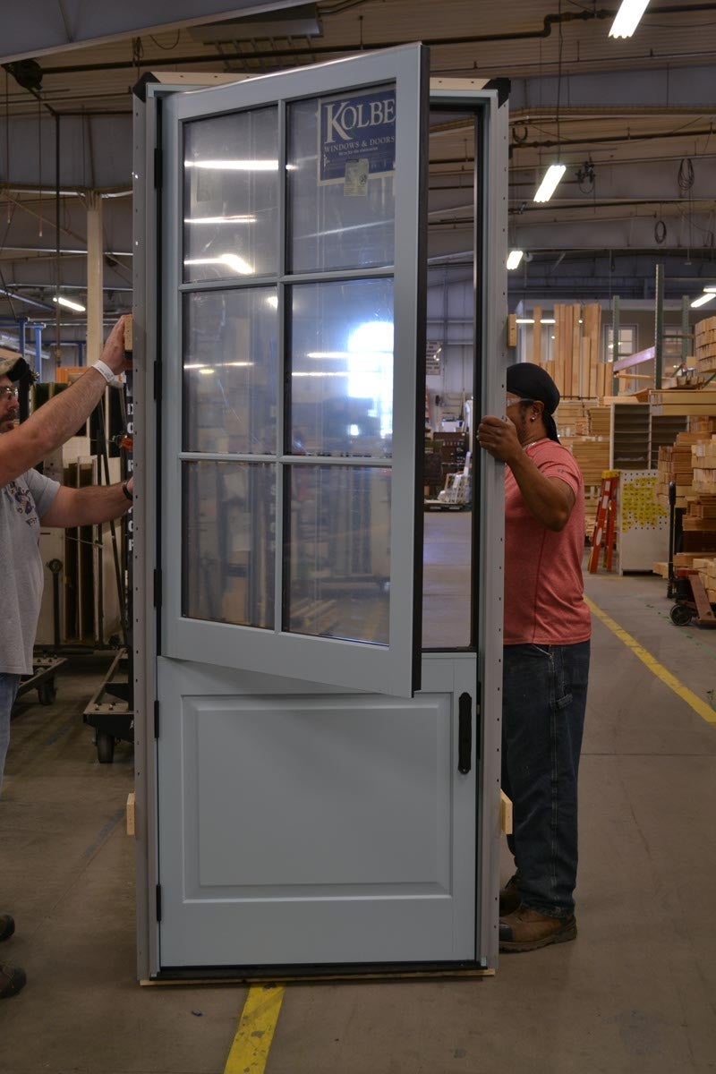 CS83-8, Outswing Entrance Door with Dutch Door Panels (exterior)