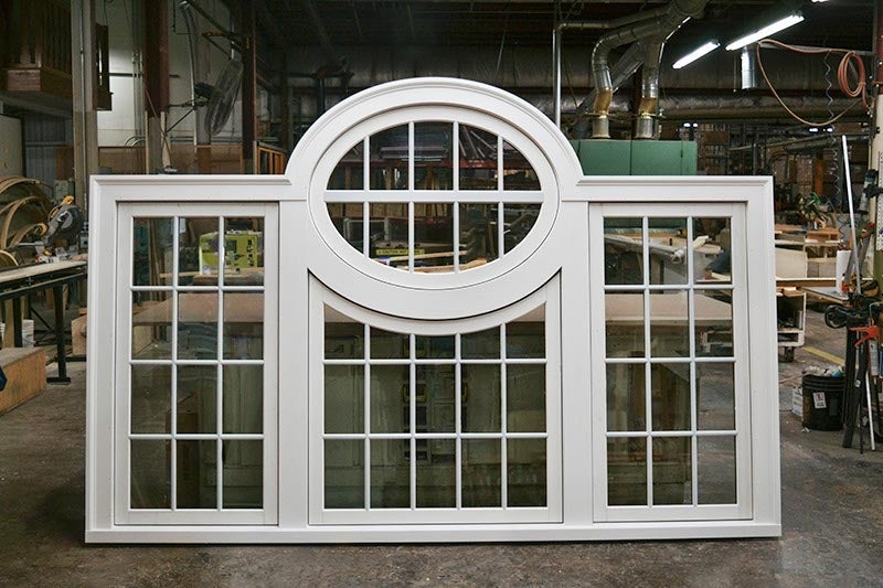 CS87-01, Pivoting Oval Mulled with Push-Out Casements (exterior)