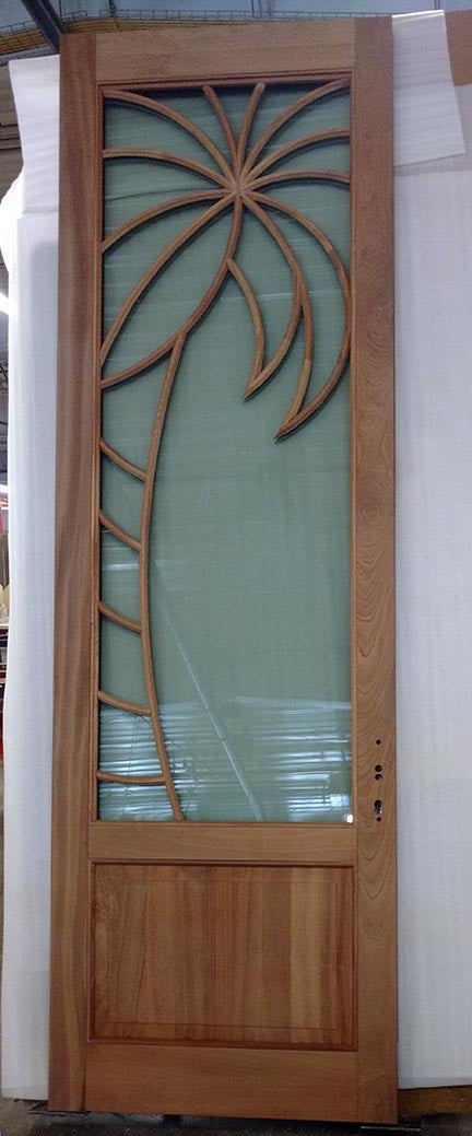 Impact Door with Palm Tree PDL Design (interior) Ultra Series outswing entrance door
