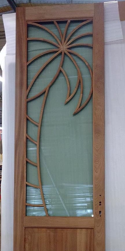 Impact Door with Palm Tree PDL Design (interior) Ultra Series outswing entrance door