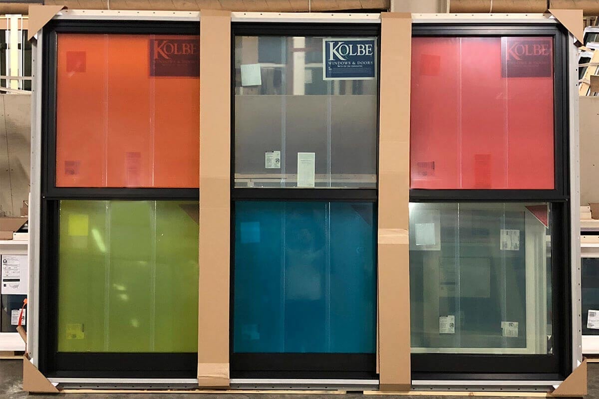 CS93-05, Single Hungs with Colored Glass (exterior)