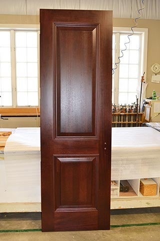 CS40-3, Sapele Wood Door with Custom Hip Moulding (interior)