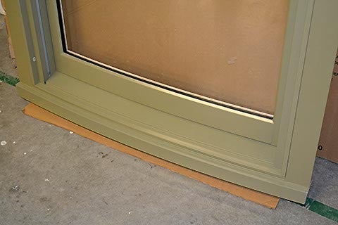 CS19-5, Double Hung & Transom with Curved Glass (exterior sill closeup)