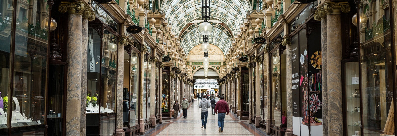 Interior of a shopping centre in Leeds