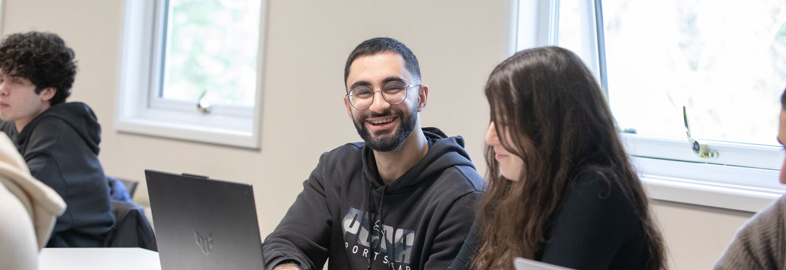 Students studying in class