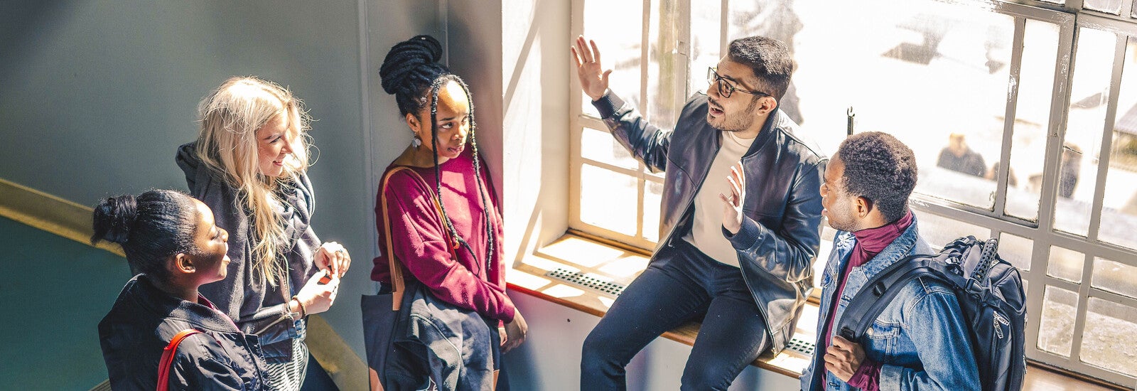 Leeds ISC students on campus at the University of Leeds