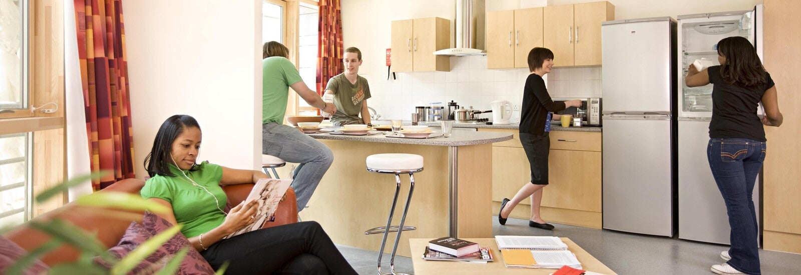 Kingston University international students in common area