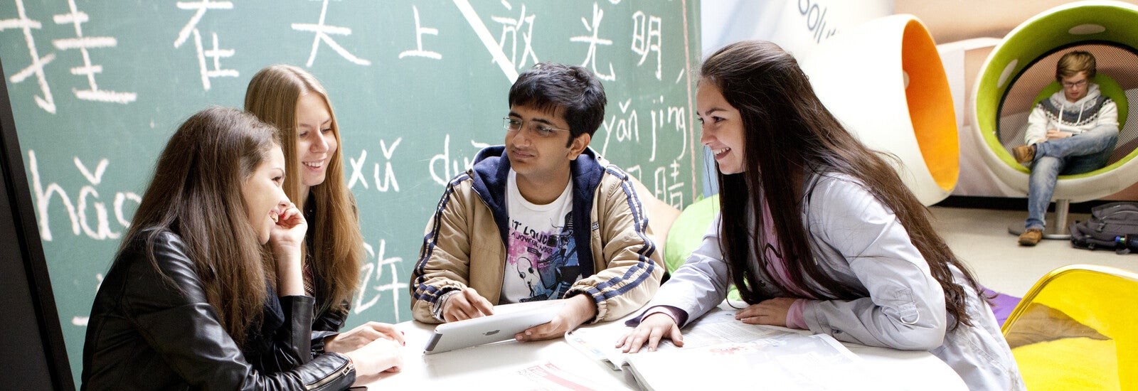 A group of students in RHUL's imagine café