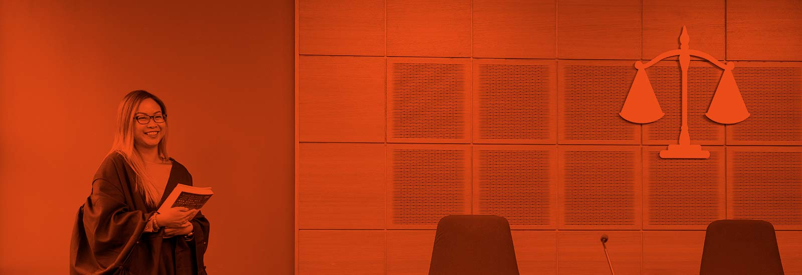 A law student in a law court