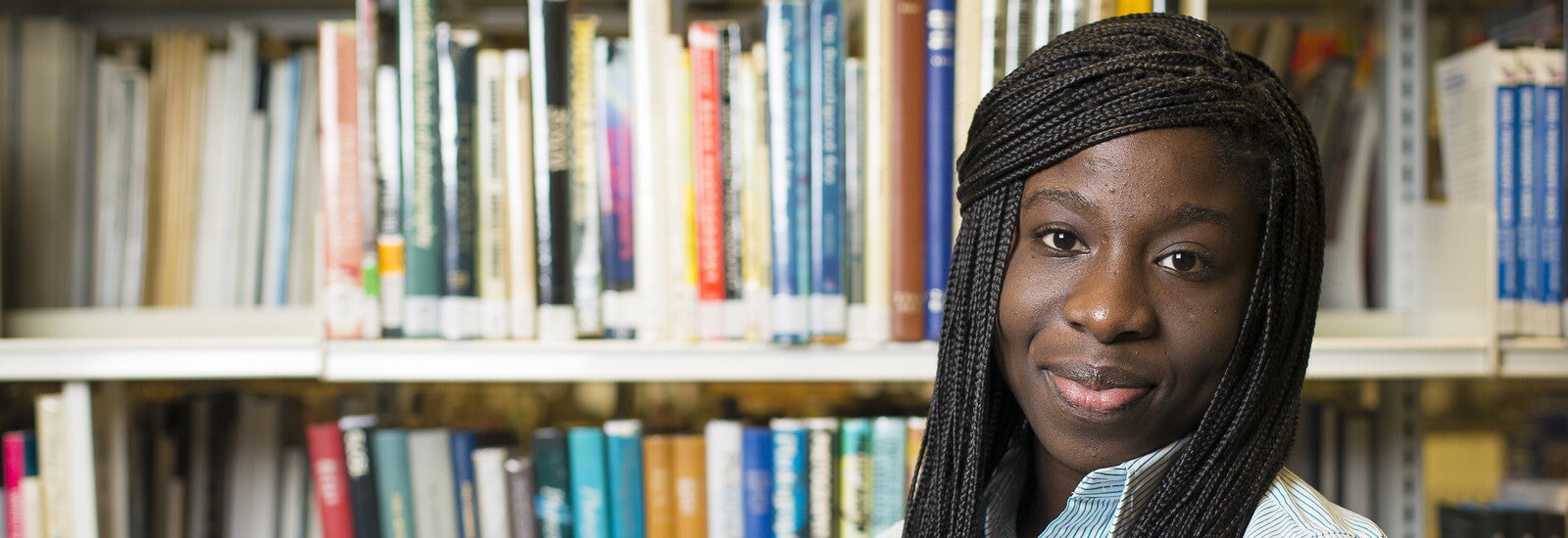 A student in an LJMU library.