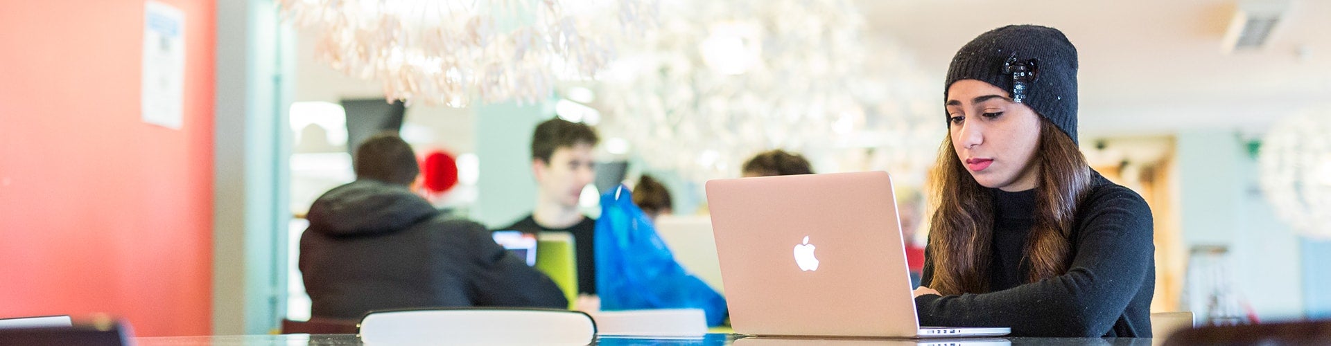 Student working on laptop