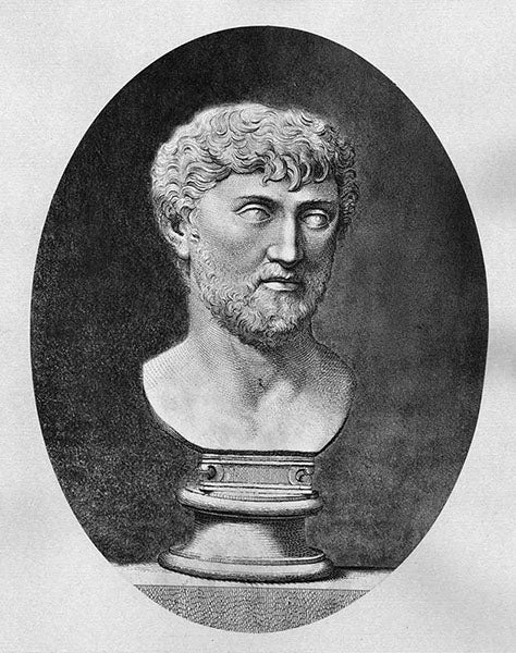 Bust purporting to show Titus Lucretius Carus, unknown location (thecollector.com)