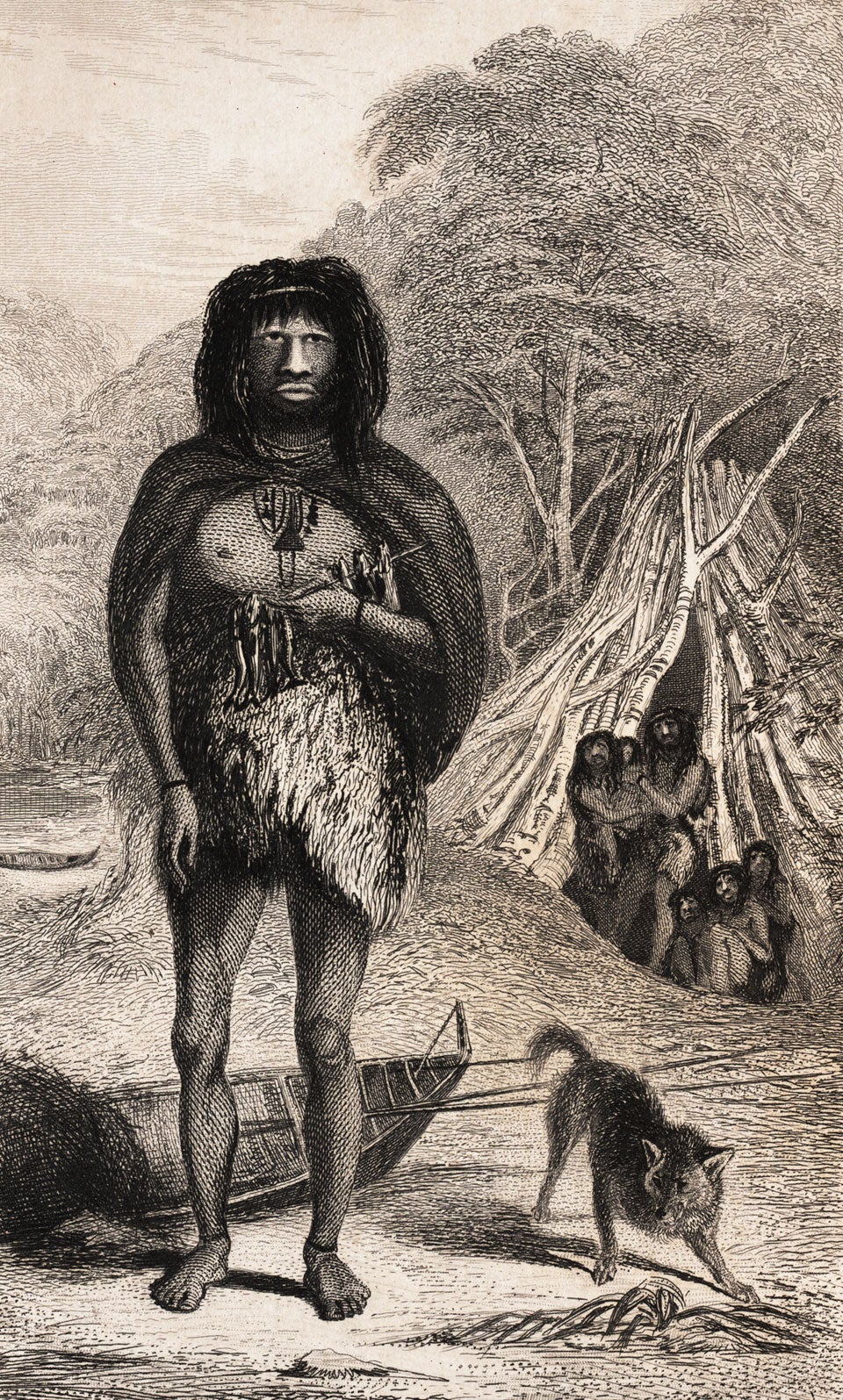 Natives of Tierra del Fuego, drawn by Conrad Martens. Image source: Fitzroy, Robert. Narrative of the Surveying Voyages of His Majesty’s Ships Adventure and Beagle. Vol. 2, London: Henry Colburn, 1839, frontispiece.