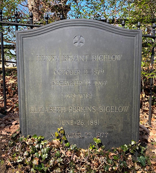 Tombstone of Henry Bryant Bigelow, who died on this date, Dec. 11, 1967, at age 88; Mount Auburn Cemetery, Cambridge, Mass. (findagave.com)