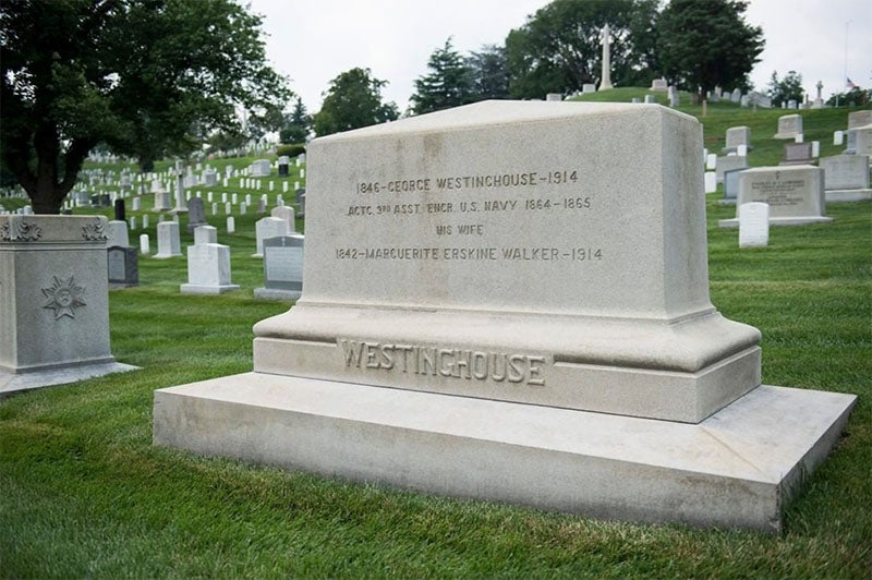 Grave of George Westinghouse and his wife Marguerite, Arlington National Cemetery, Arlington, Va. (findagrave.com)