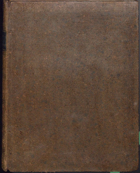 Front cover, original calf binding, The Literary Life of the late Thomas Pennant, by Thomas Pennant, 1793 (Linda Hall Library)