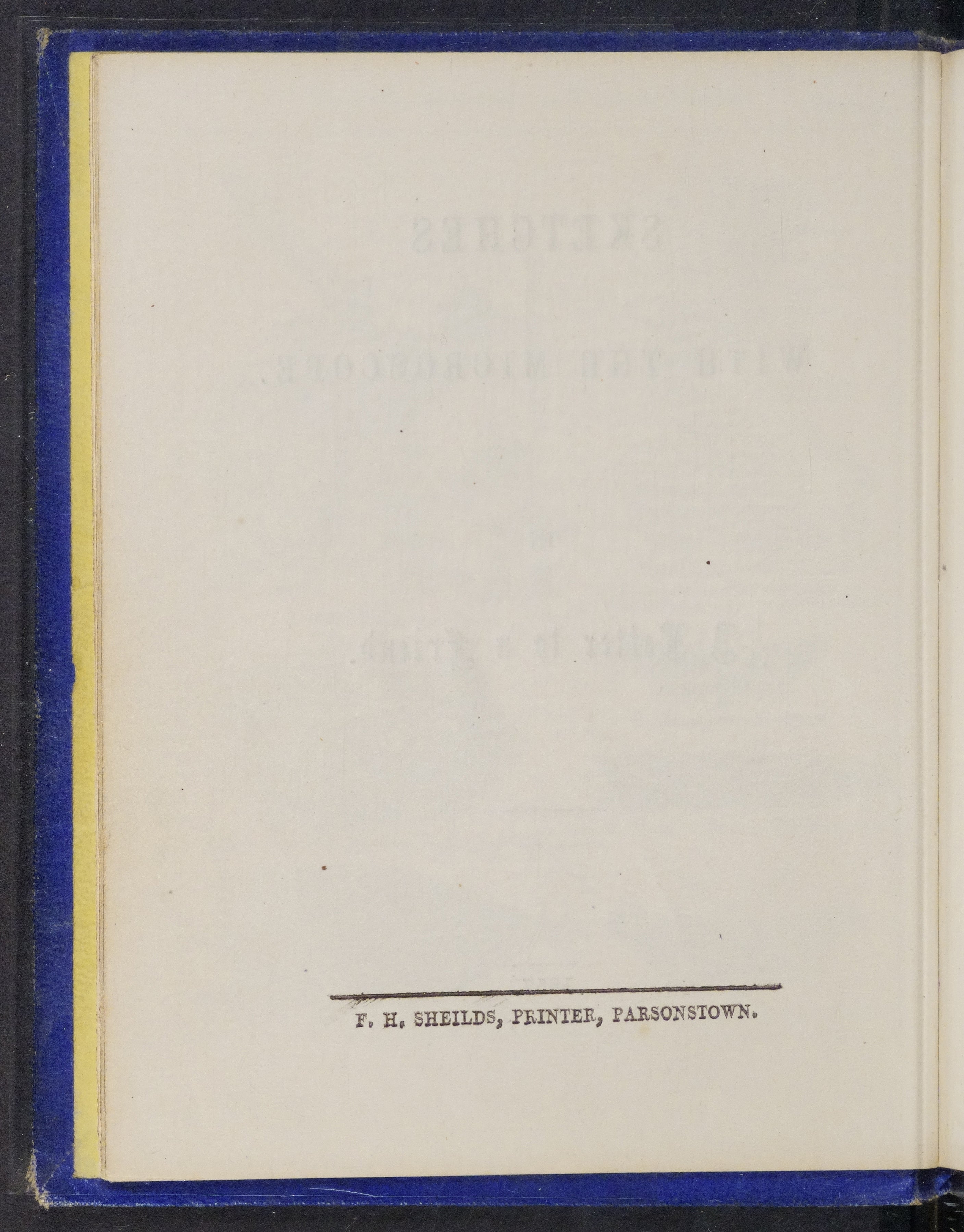 Mary Ward Sketches With the Microscope - Titlepage verso with imprint information
