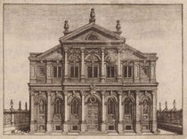 The Sheldonian Theatre at Oxford, title-page vignette by Michael Burghers, An Examination of Dr. Burnet's Theory of the Earth, by John Keill, 1698 (The Linda Hall)