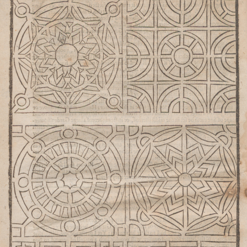 Patterns for use in garden design found in John Parkinson’s Paradisi in sole paradisus terrestris, 1635.