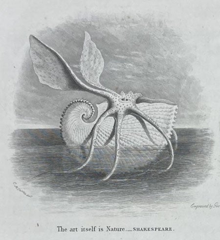 Headpiece, engraving after C.M. Curtis, Nautical and Hydraulic Experiments, with Numerous Scientific Miscellanies, by Mark Beaufoy, detail of Preface, page i, vol. 1 (all published), 1834, copy 1 (Linda Hall Library)