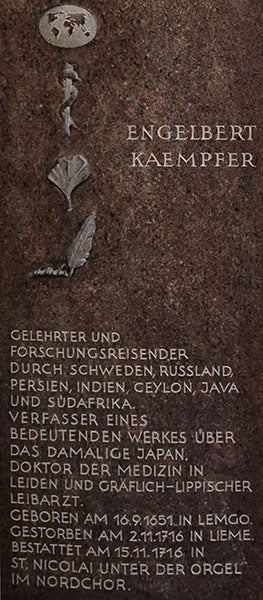 Wall plaque honoring Engelbert Kaempfer, Nicolaikirche, Lemgo, Lippe, Westphalia (findagrave.com)