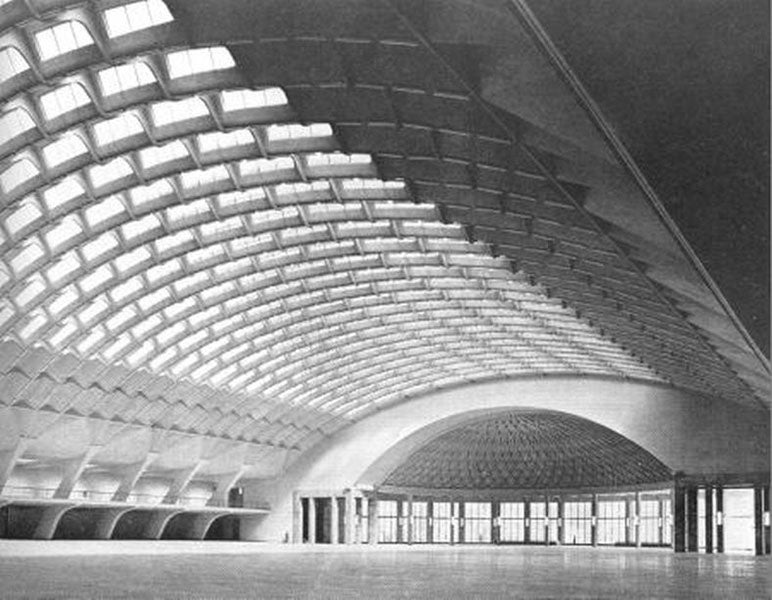 Palazzo delle Esposizioni (Exhibition Hall B), Turin Italy, designed by Pier Luigi Nervi (and built by his construction firm Nervi &amp; Bertoli) (laboratorionervi.polimi.it)