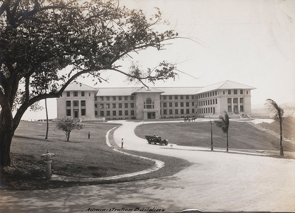 Administrative Building at Balboa Heights under construction (views 2). From A.B. Nichols Notebooks. View in Digital Collection »