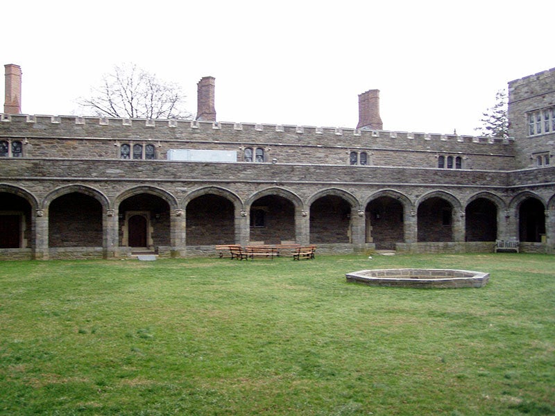 Cloister of the Old Library at Bryn Mawr College, where Emmy Noether’s ashes were strewn in 1935 (Wikimedia commons)