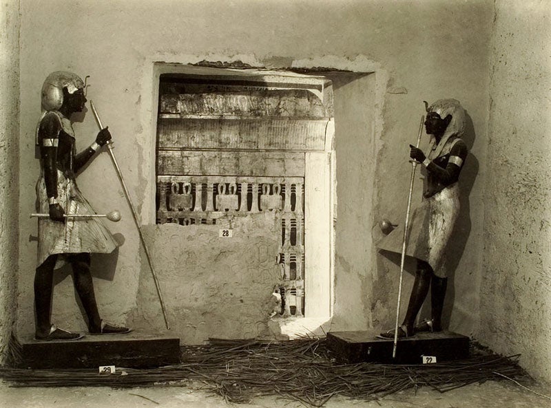 Entrance to the burial chamber, opened Feb. 17. 1923, tomb of Tutankhamun, photograph by Harry Burton (Wikimedia commons)